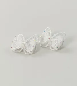 Bico de Pato Laço Borboleta Branco com 2 unidades Branco