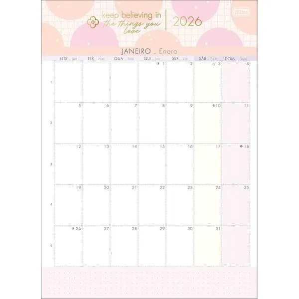 Calendário 2026 Planner Soho