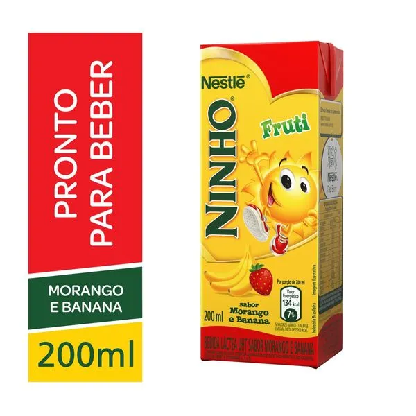 Bebida Láctea UHT Ninho Morango com Banana 200ml