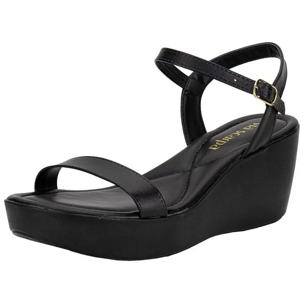 Sandália Feminina Anabela Via Scarpa 175718844 PRETO 39