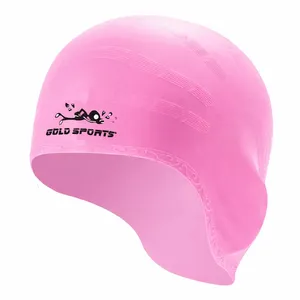 Touca De Natação Gold Sports Ergononico Ultra III Confort De Silicone - Com Cobertura das Orelhas