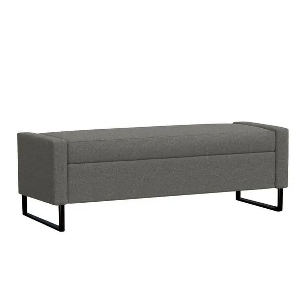 Recamier Bau Paris Base De Metal 1,40m Veludo Gafite - Inova Decorações
