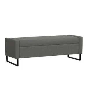 Recamier Bau Paris Base De Metal 1,40m Veludo Gafite - Inova Decorações