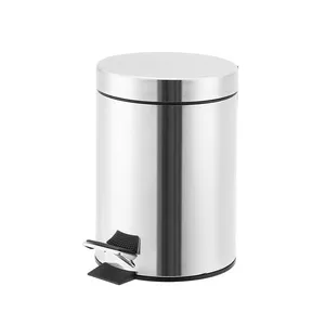 Lixeira Inox Com Pedal 3L Redonda Coisas E Coisinhas