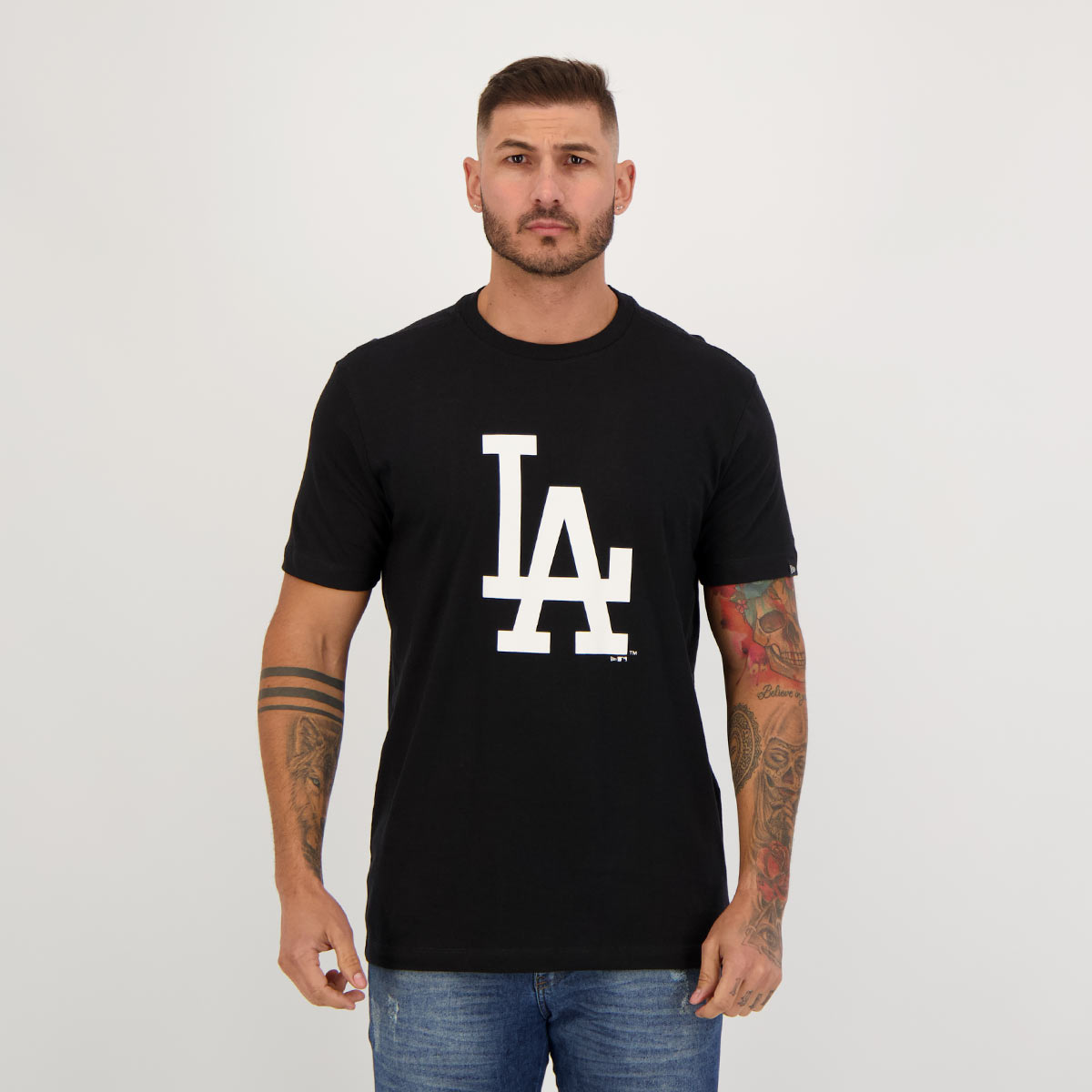 Camiseta New Era MLB Los Angeles Dodgers Essentials Preta