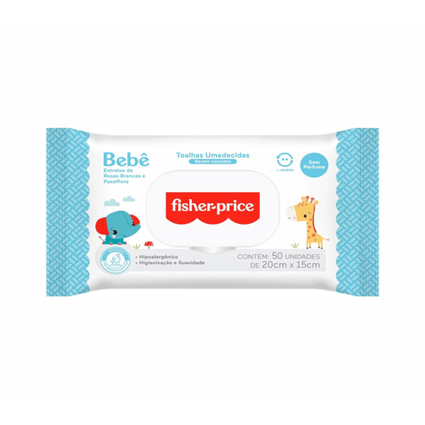 Lenço Umedecido Fisher Price Sem Perfume 50 50 Unidades