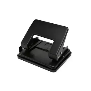 Perfurador Metálico 2 Furos 20 Folhas Preto - Bazze
