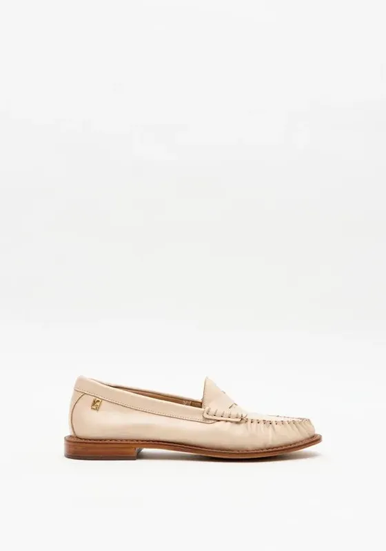 Mocassim Couro Com Enfeite LP Bege 38