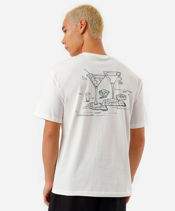 camiseta masculina de algodão drink off white P