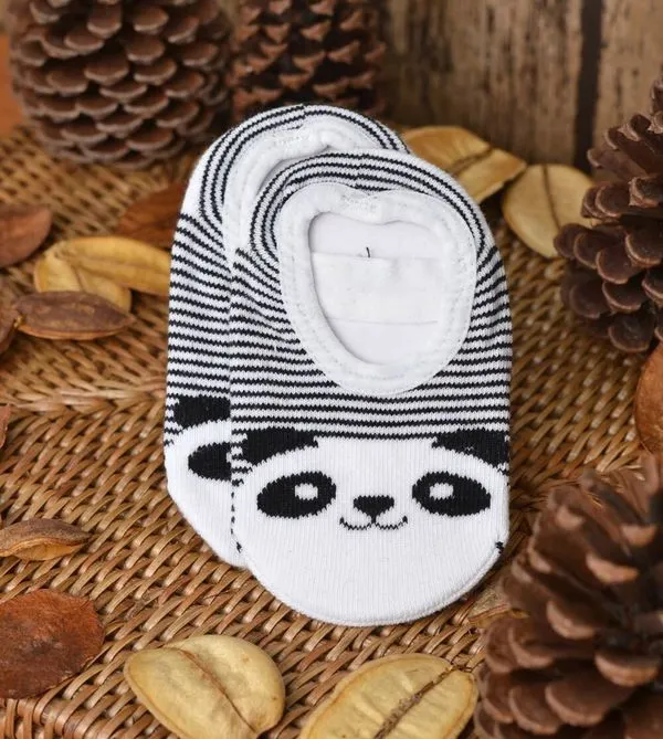 Meia Sapatilha Antiderrapante Panda Tam. 15 a 23 Branco - 20 a 23