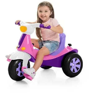 Veículo Infantil Velotri 3 em 1 Passeio Pedal e Motorizado Rosa 25kg Calesita Brinquedos Veículo Infantil Velotri 3 em 1 Passeio Pedal Motorizado Rosa Calesita