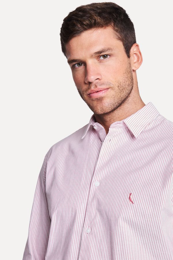 Camisa Ml Enxuto Listra Conforto Rosa Pink - M