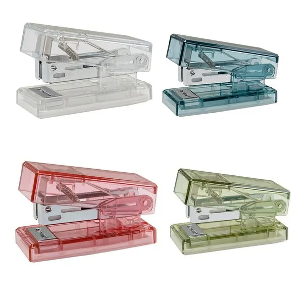 Mini Grampeador Com 40 Grampos Criativa Office Translúcido Sortido Pc Ferro 6x4x2,6cm LM4195PAP - honeyhome