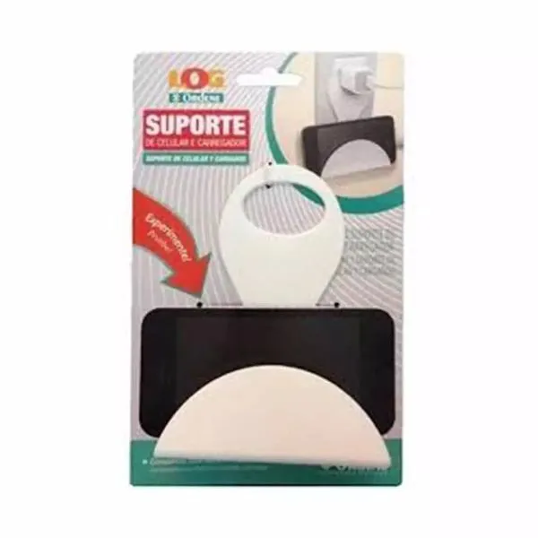 Suporte para Carregar Celular na Tomada Ordene em Plástico Branco