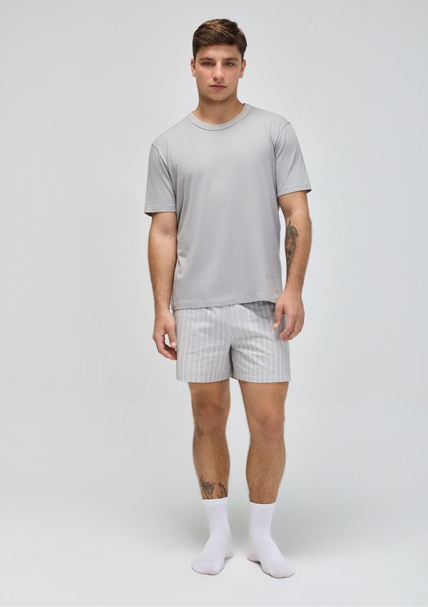 Pijama Curto Masculino Fio Tinto - Cinza G