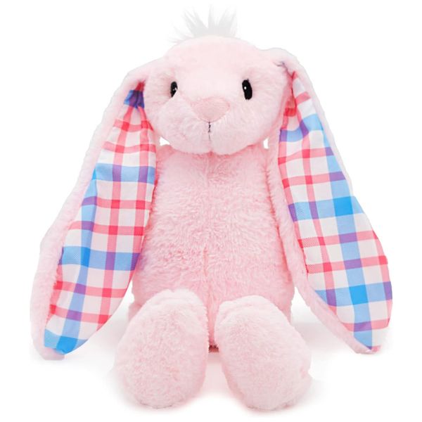 Coelho de Pelúcia de 45 cm Fofinho e Macio, Coleção Páscoa, PLUSHIBLE BRIDGING MILES WITH SMILES, Rosa