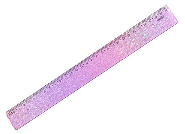 Régua 30cm New Line Holográfica Glitter Lilás