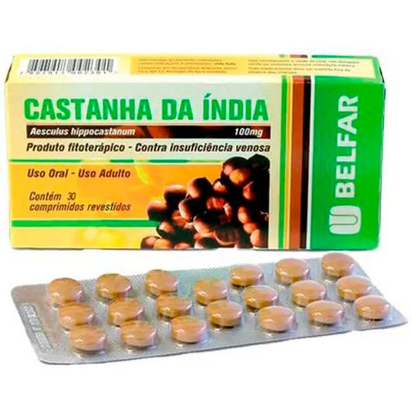 Castanha da Índia 100mg 30 Comprimidos Revestidos Belfar