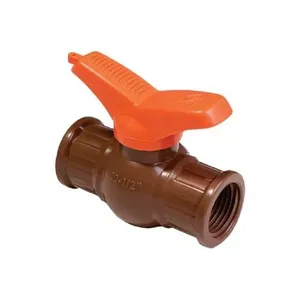 Registro Esfera Roscável em PVC 1-2 para Construção Civil Marrom Socel Registro Esfera Roscável PVC 1-2 Construção Civil Marrom Socel