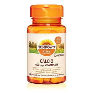 Suplemento Alimentar Sundown Cálcio 600mg + Vitamina D 30 Comprimidos