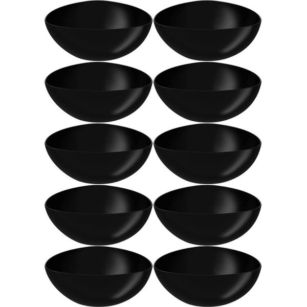 10 Tigelas de Plástico 3,5L Saladeiras Triangulares Pretas Essential Coza Cozinha Saladas