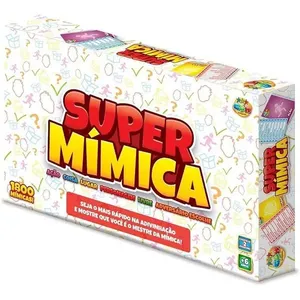 Jogo de Tabuleiro Super Mímica com 1800 Ações em Categorias Diversas para 2 Ou Mais Jogadores GGB Plast Jogo de Tabuleiro Super Mímica 1800 Ações para 2 Ou Mais Jogadores GGB Plast