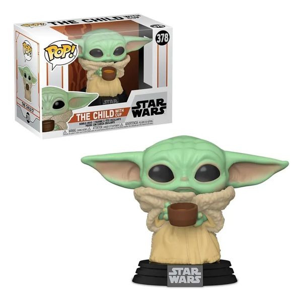 Funko Pop Star Wars The Child With Cup #378 Grogu Boneco Colecionável