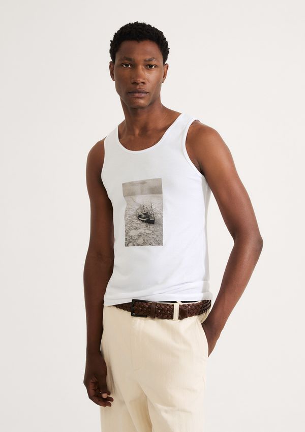 Regata Básica Masculina Slim Em Malha - Branco P