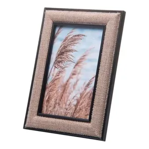 Porta Retrato Wolff Mdf Preto Jute 10x15cm 61668 (MP)