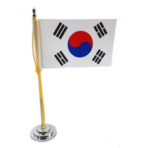 Mini Bandeira De Mesa Coréia Do Sul 15 Cm Poliéster