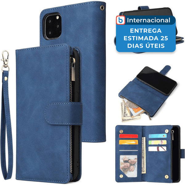 Capinha para iPhone 11 Ueebai Magnética com Porta-Cartões Azul Escuro A-MBI