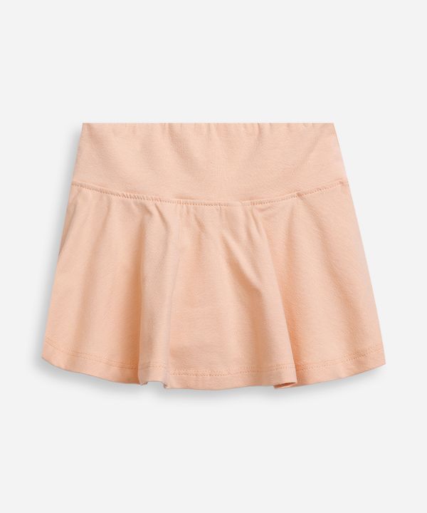 short saia infantil evasê liso laranja 5