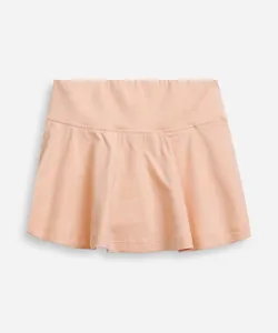 short saia infantil evasê liso laranja 4