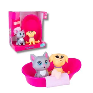Pets da Barbie Mini Gata e Mini Taffy Hora do Banho 1916 - Pupee