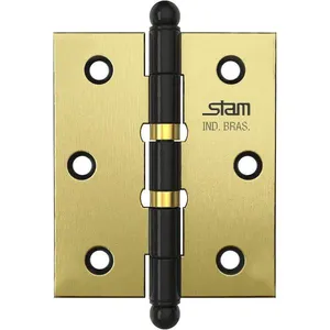 Dobradiça Pino E Bola 3" X 2.1-2" X 1,7mm Oxidado Com 2 Anéis E Canto Reto - 42049 - Stam