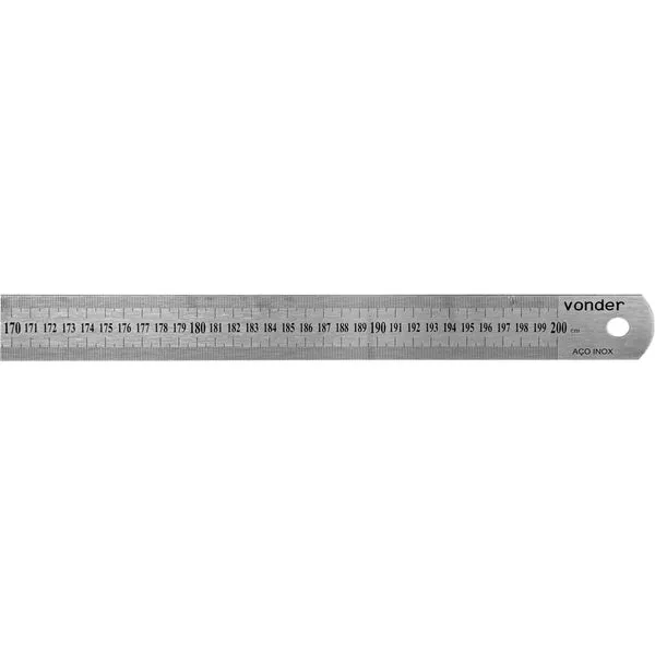 Escala Régua de Aço Inox 2.000 mm - VONDER