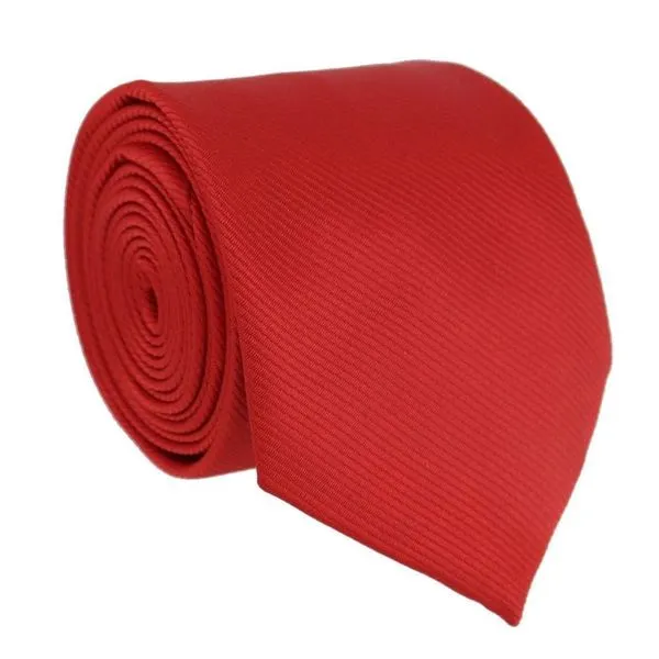 Gravata Slim Social OEM Listrada em 100% Poliéster 140cm X 5cm Vermelho para Casamento e Eventos Masculino Gravata Slim Social OEM Listrada em 100% Poliéster 140cm X 5cm Vermelho Masculino