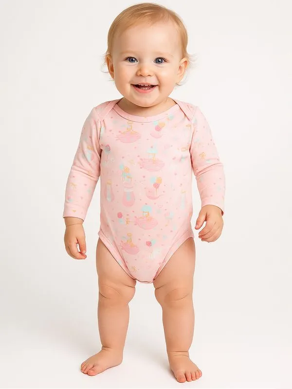Body Infantil Para Bebê - ROSA M