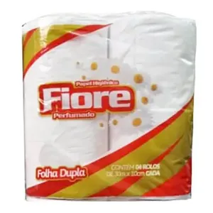 Papel Higiênico Fiore Neutro Folha Dupla Com 4 Rolos 30m X 10cm