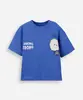 camiseta infantil manga curta algodão azul 3