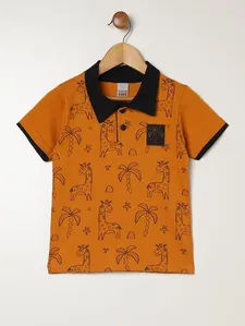 Polo Malha Manga Curta Infantil Para Menino - CARAMELO 3