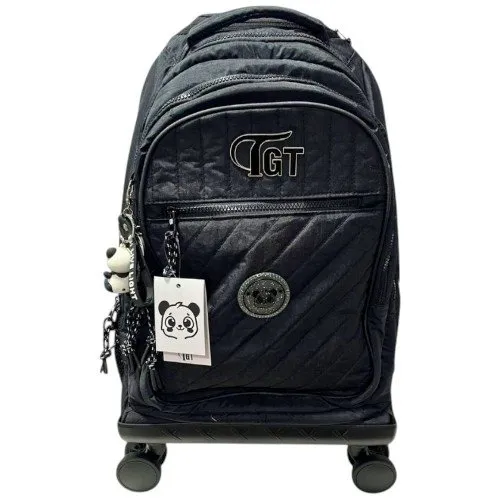 Mochila De Rodinhas Tegaote Panda Preto 48cm TGT0625-19 (MP)