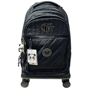 Mochila De Rodinhas Tegaote Panda Preto 48cm TGT0625-19 (MP)