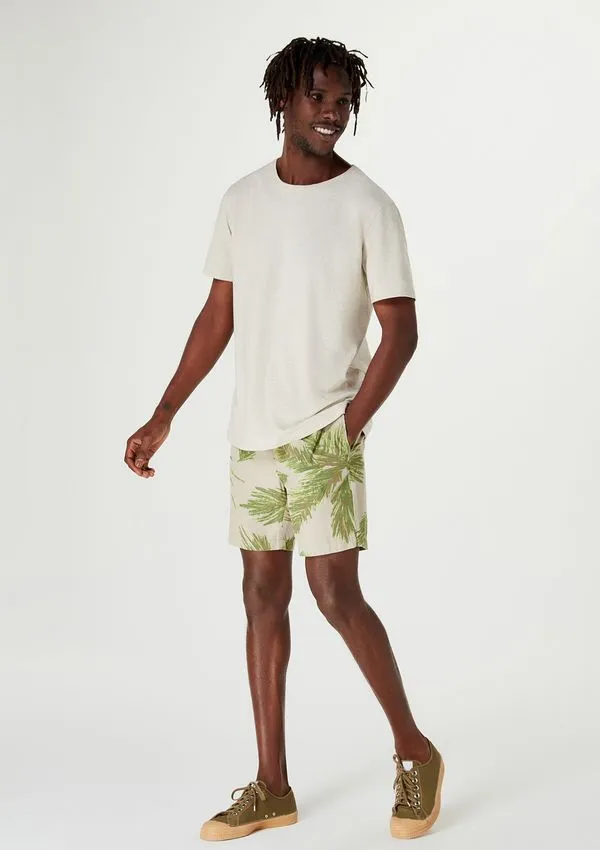 Bermuda Masculina Reta Estampada - Bege P