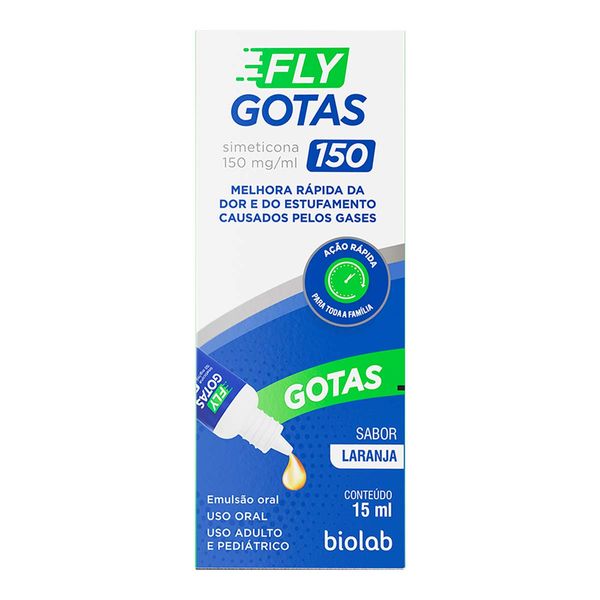 Antigases Fly Gotas 150mg Sabor Laranja 15ml Solução Oral Gotas
