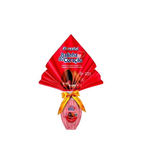 Ovo de Chocolate Balinha Coração Florestal – 220g