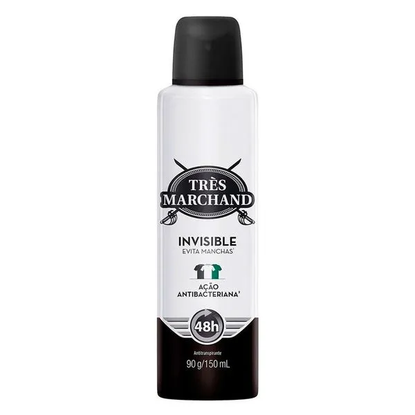 Desodorante Aerossol Antitranspirante Très Marchand Invisible 150ml