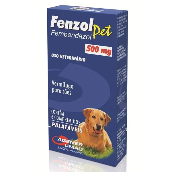 Vermífugo Cães Fenzol Pet Fembendazol 500mg 6 comprimidos