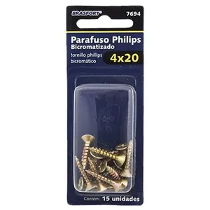 Parafuso Philips Bicromatizado 4,0X20 Com 15 Peças - Brasfort