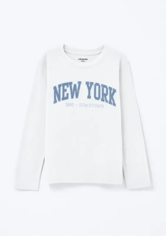 Camiseta Infantil Menino Manga Longa Com Estampa Hering Kids - Branco 012